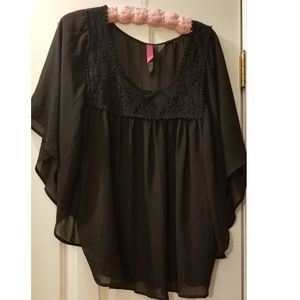 Flowy lace sheer blouse
